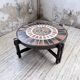 Round coffee table Roger Capron herbarium terracotta