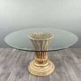 Table with a central carved wooden base, 20th century