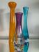 Set of 3 vintage glass paste vases