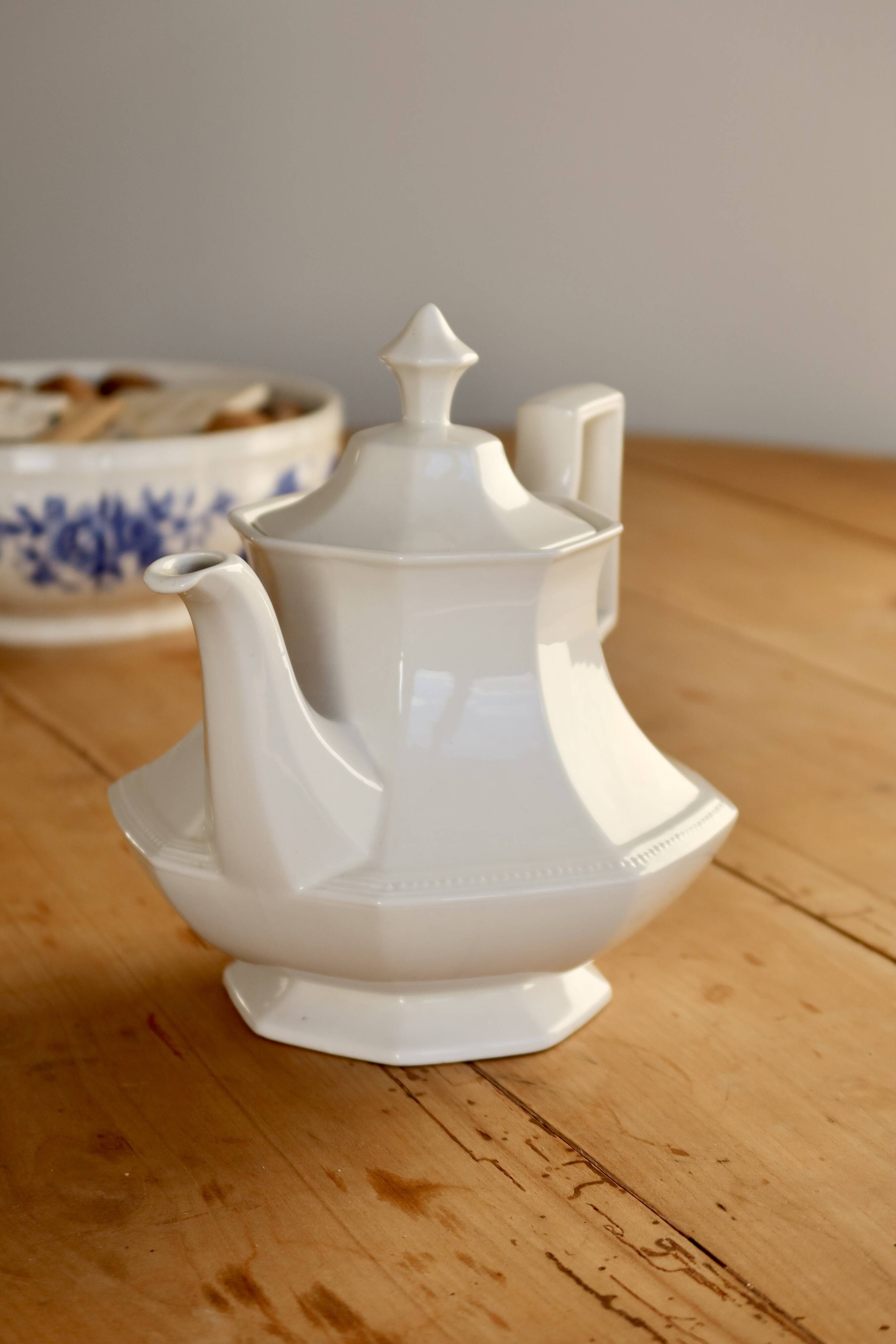 Small vintage porcelain jug Johnson Brothers with Pearl pattern.