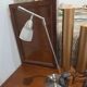 Vintage 1970s metal and frosted glass articulated lamp.