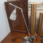 Vintage 1970s metal and frosted glass articulated lamp.
