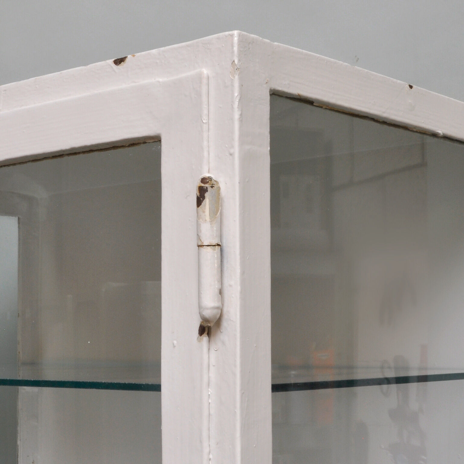 Vintage Iron and Glass Medicine Cabinet, 1940 s