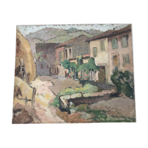Tableau ancien huile sur carton
