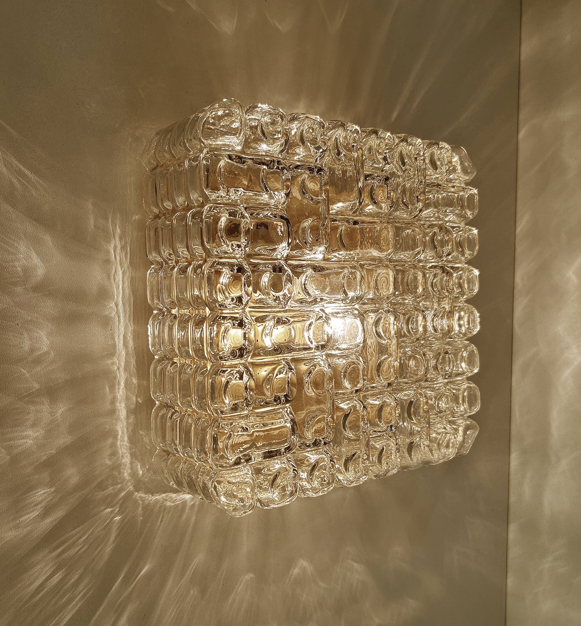 Lampe vintage en verre à bulles