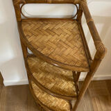 Vintage rattan corner shelf