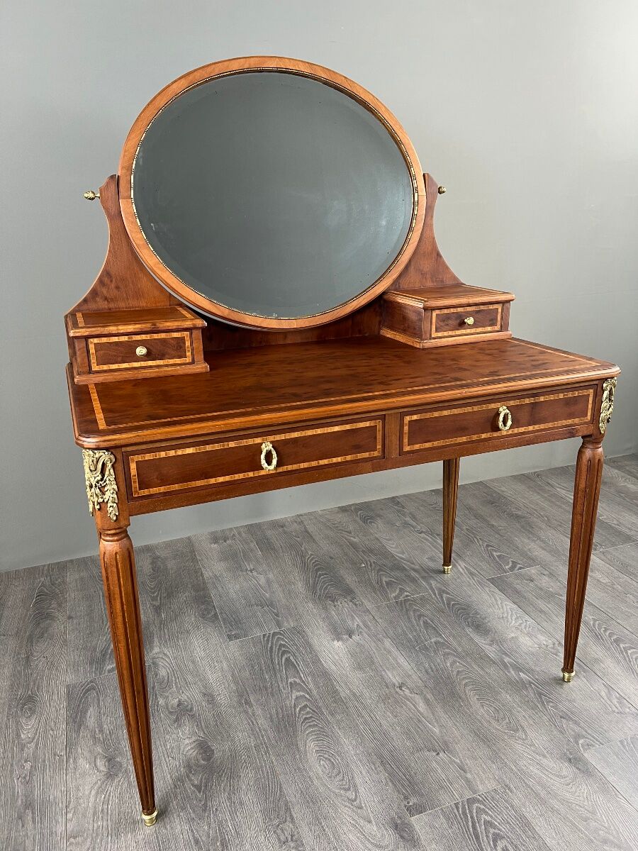 Louis XVI style dressing table in marquetry, 20th century