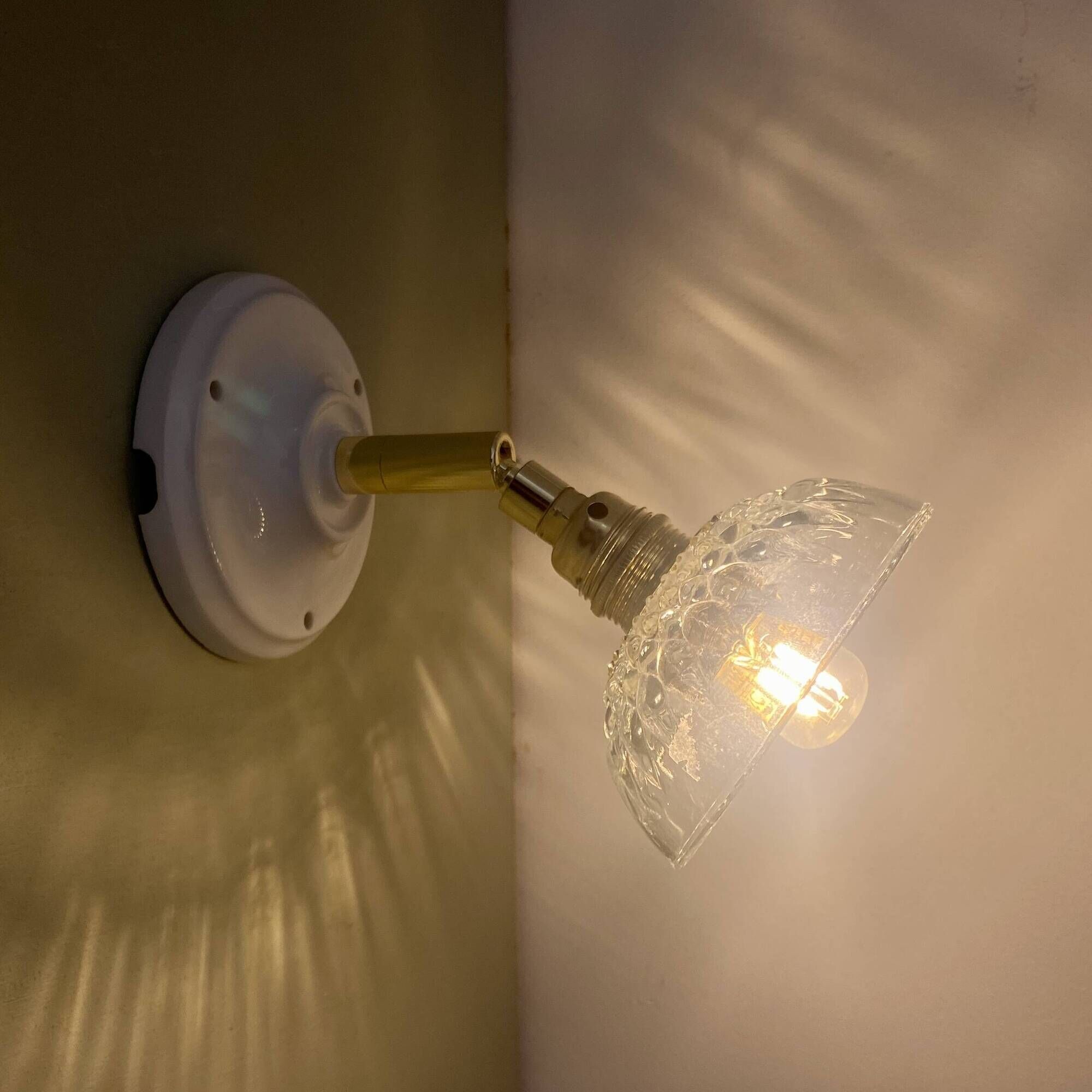 Vintage glass cut lampshade - tableware collection -