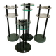 Four postmodernist green marble candlesticks