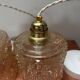 Set of two vintage amber glass pendant lights