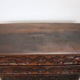 Antique Carved Walnut Chest of Drawers, 17th Century