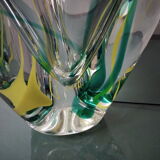 Vase vintage en verre de Murano soufflé dans la masse années 70