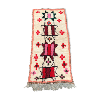 Moroccan azilal carpet in wool and cotton 80x185 cm