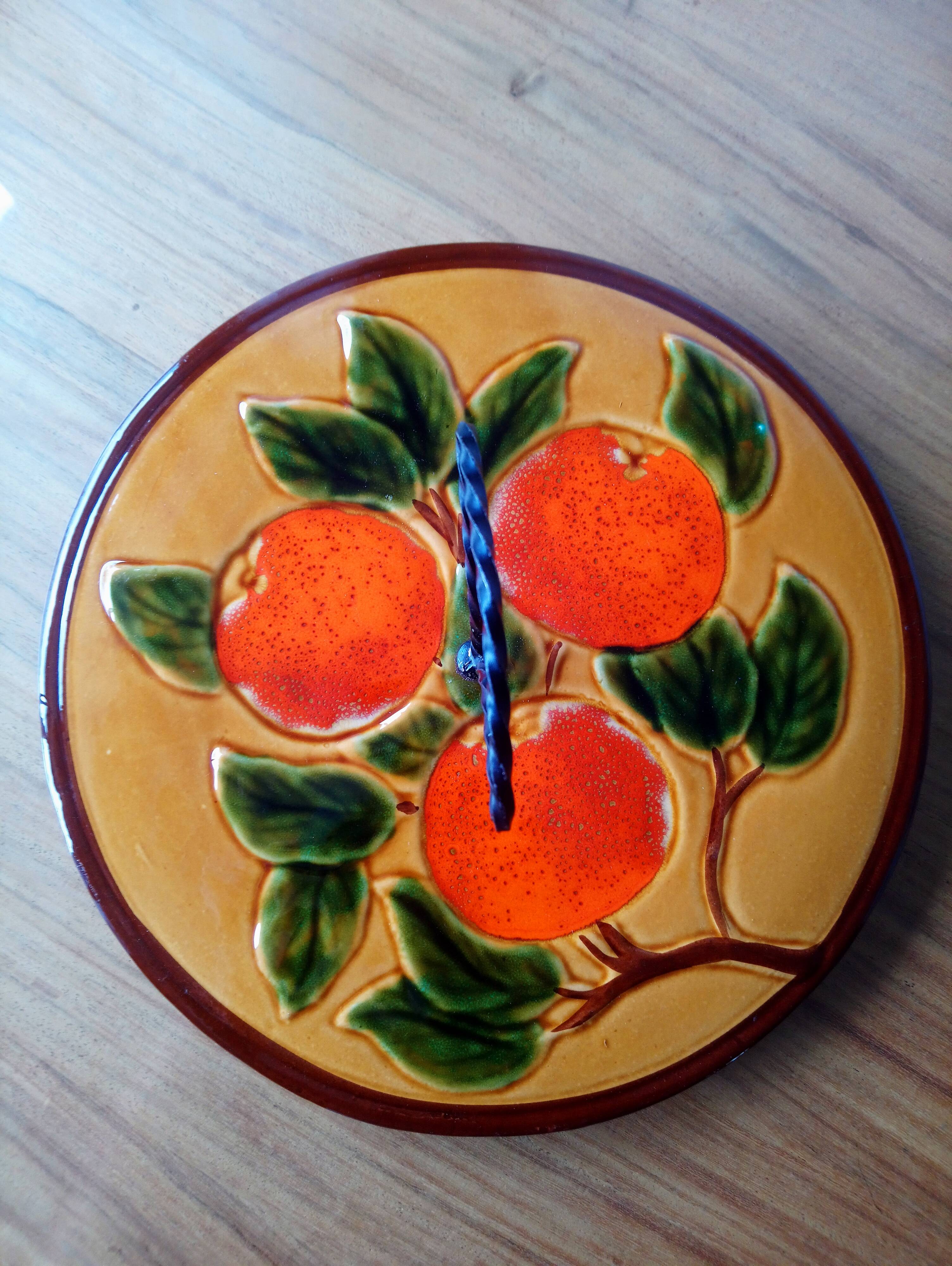Vallauris cheese tray orange theme year 1970