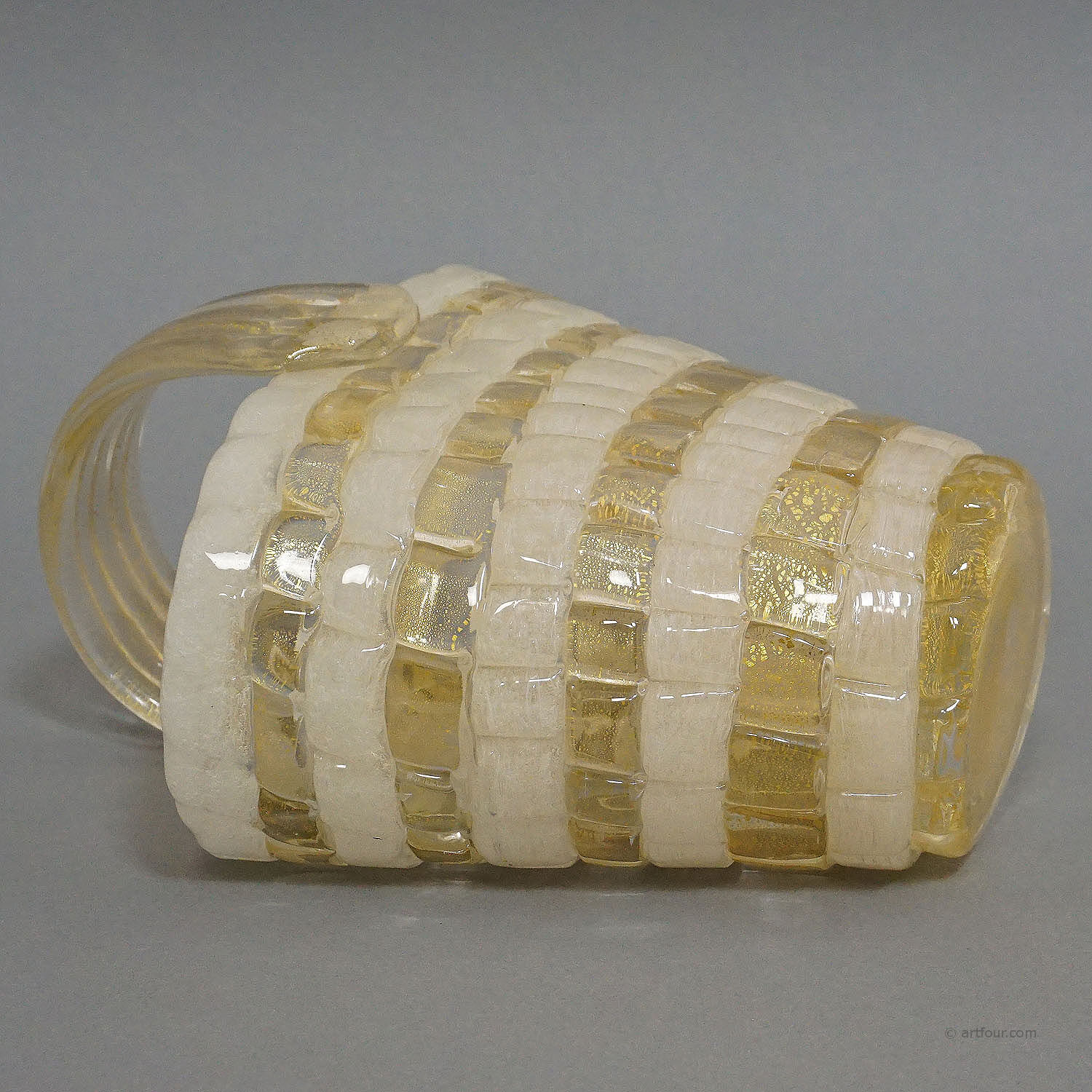 Glass basket attributed to Ercole Barovier for Barovier & Toso around the 1940s.