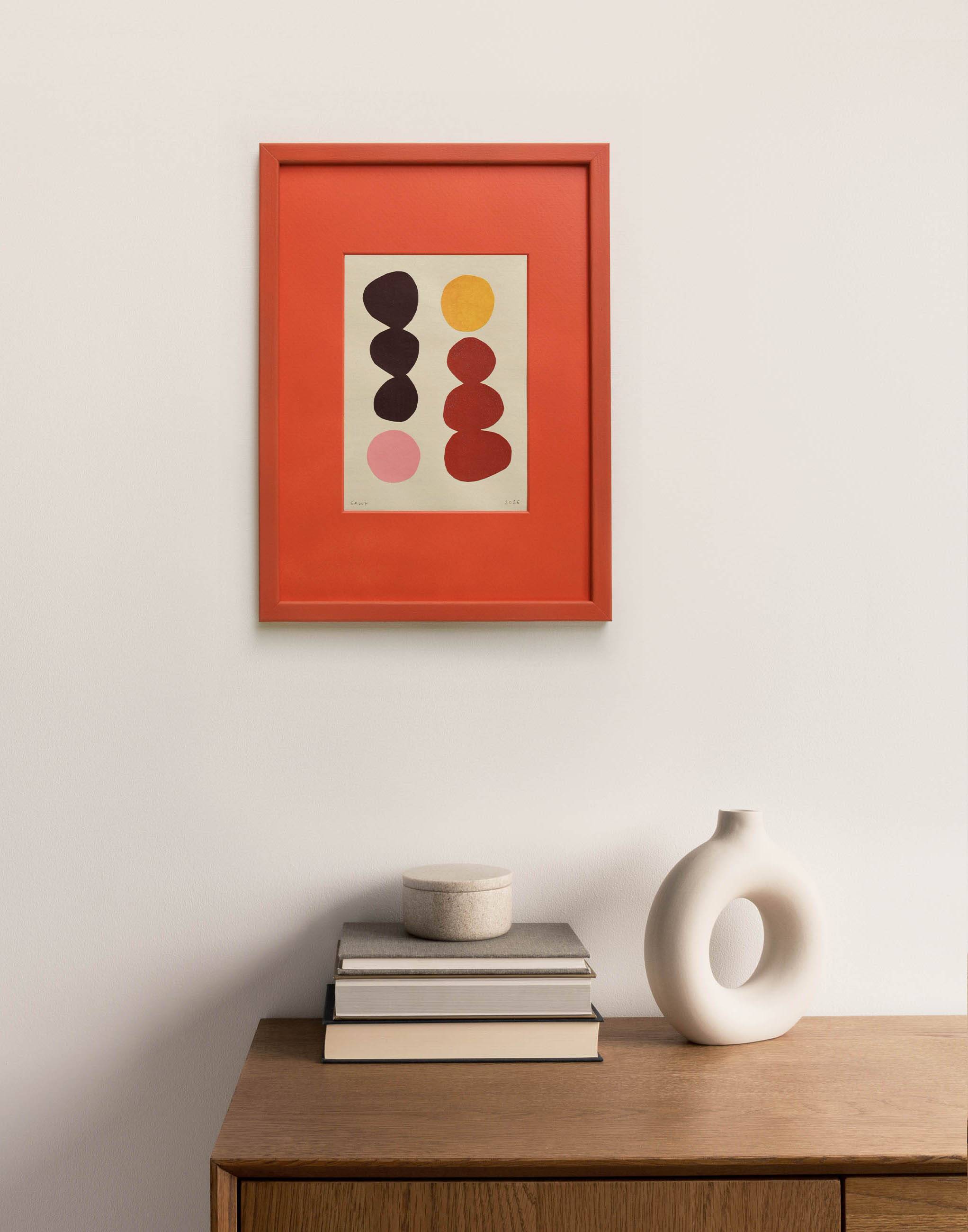 Abstract collage on paper signed eawy