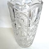 Carved crystal vase