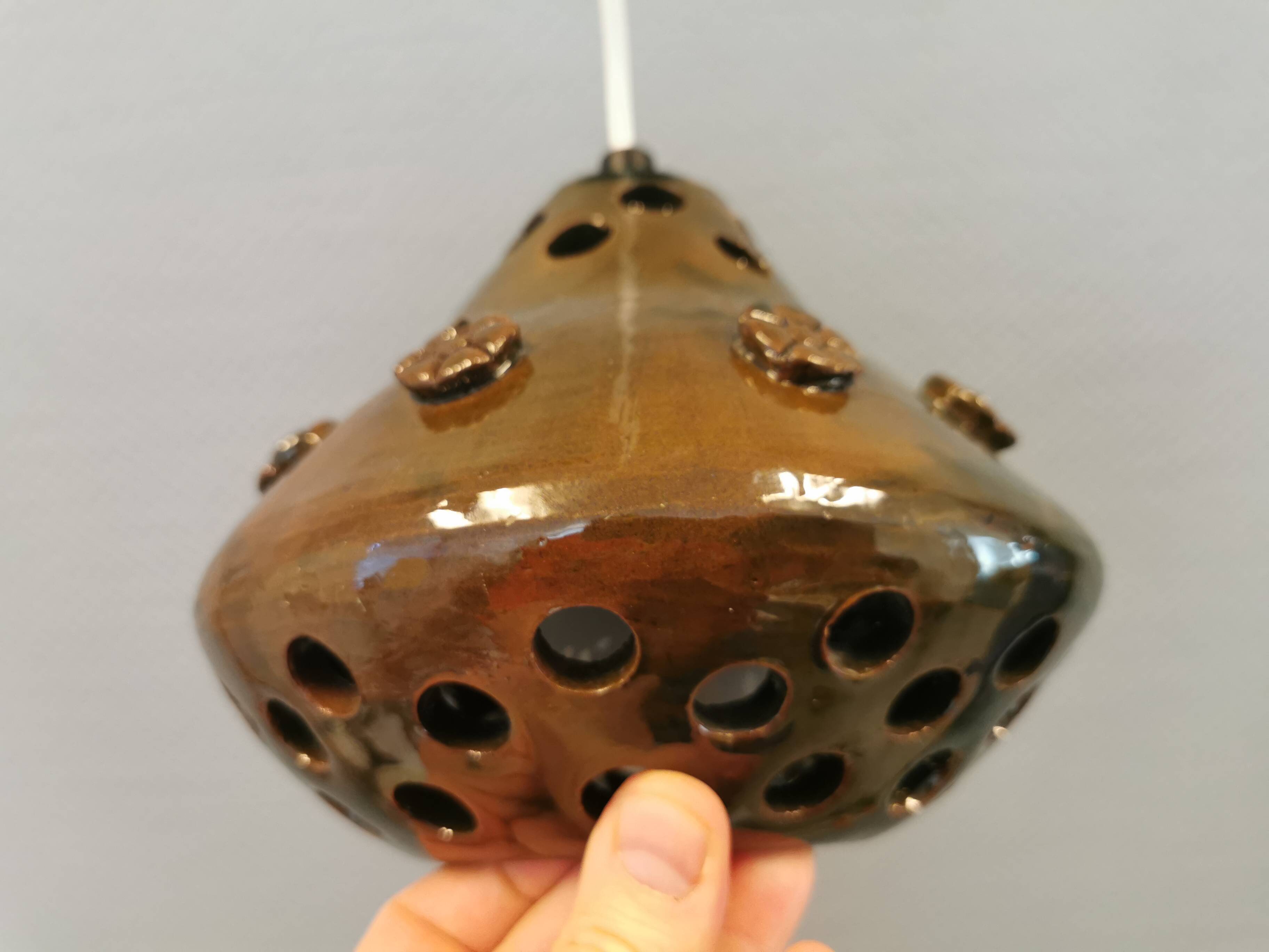 Small ceramic hanging lamp, Danish from the 1960s-1970s