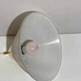 Brass and opal glass hanging space age lamp by Limburg Glashütte