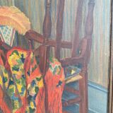 Oil on canvas inside the shawl