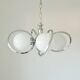 Vintage Space Age chandelier in opaline and chrome – 1970s