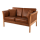 Scandinavian 2-seater leather sofa