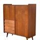 Vintage secretary cabinet with compass feet 1960