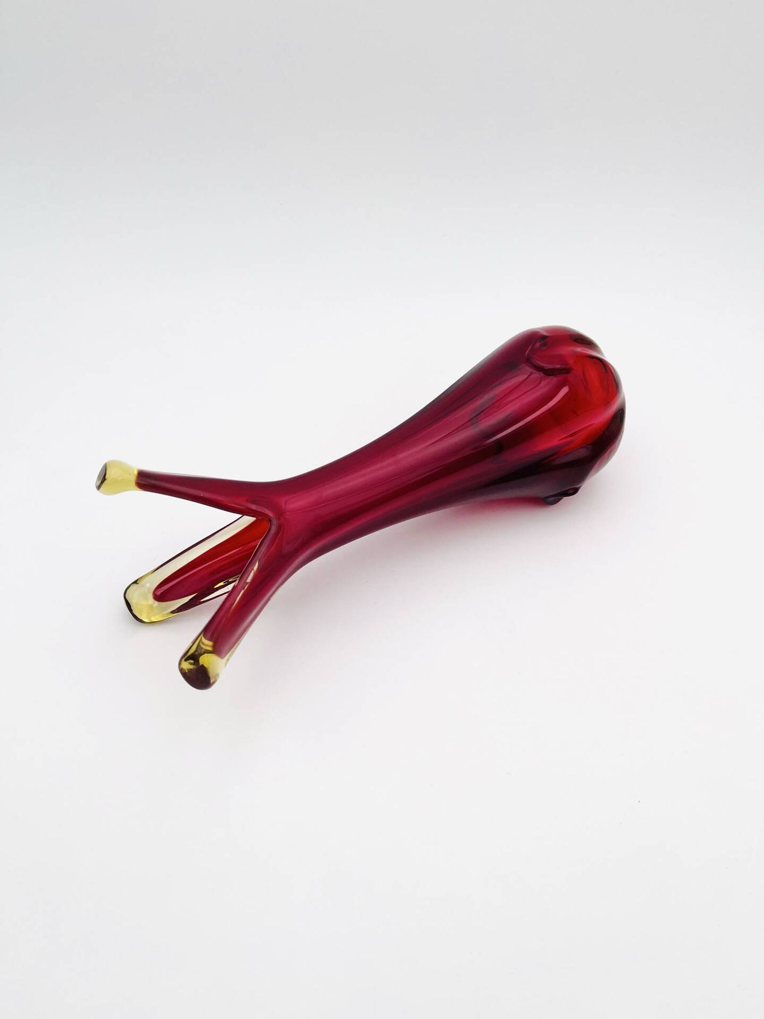 Murano Organic Vase Red Amber 28.5cm 1.1kg