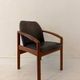 Mid-century modern chair in teak and black leather, Germany, 1960s