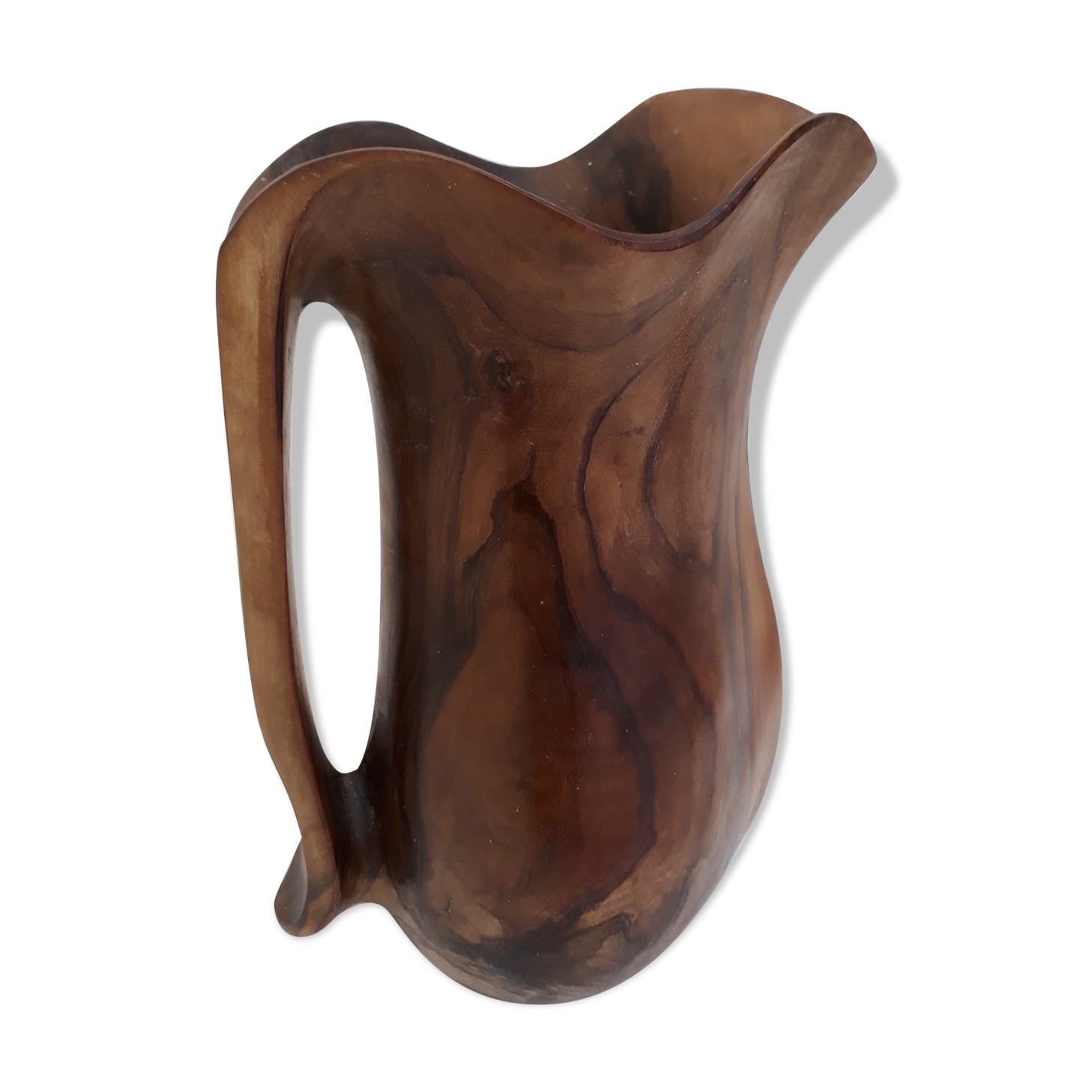 Pitcher free form 1960 wooden