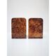 Art Deco bookends in polished solid burl wood