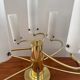 Brass and opaline glass suspension "Hillebrand" 1960
