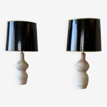 Pair of terracotta lamps.