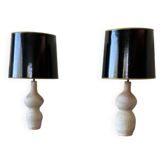 Pair of terracotta lamps.