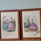 Set of 2 engravings framed