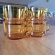 4 amber glass coffee cups