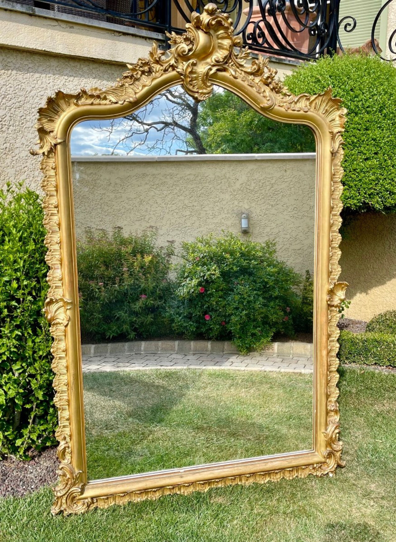Gold fireplace mirror 184x120cm
