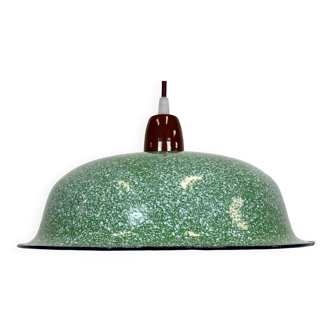 Industrial Factory Green Enamel Ceiling Lamp , 1960s