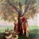 French Farm Scene Oil Painting