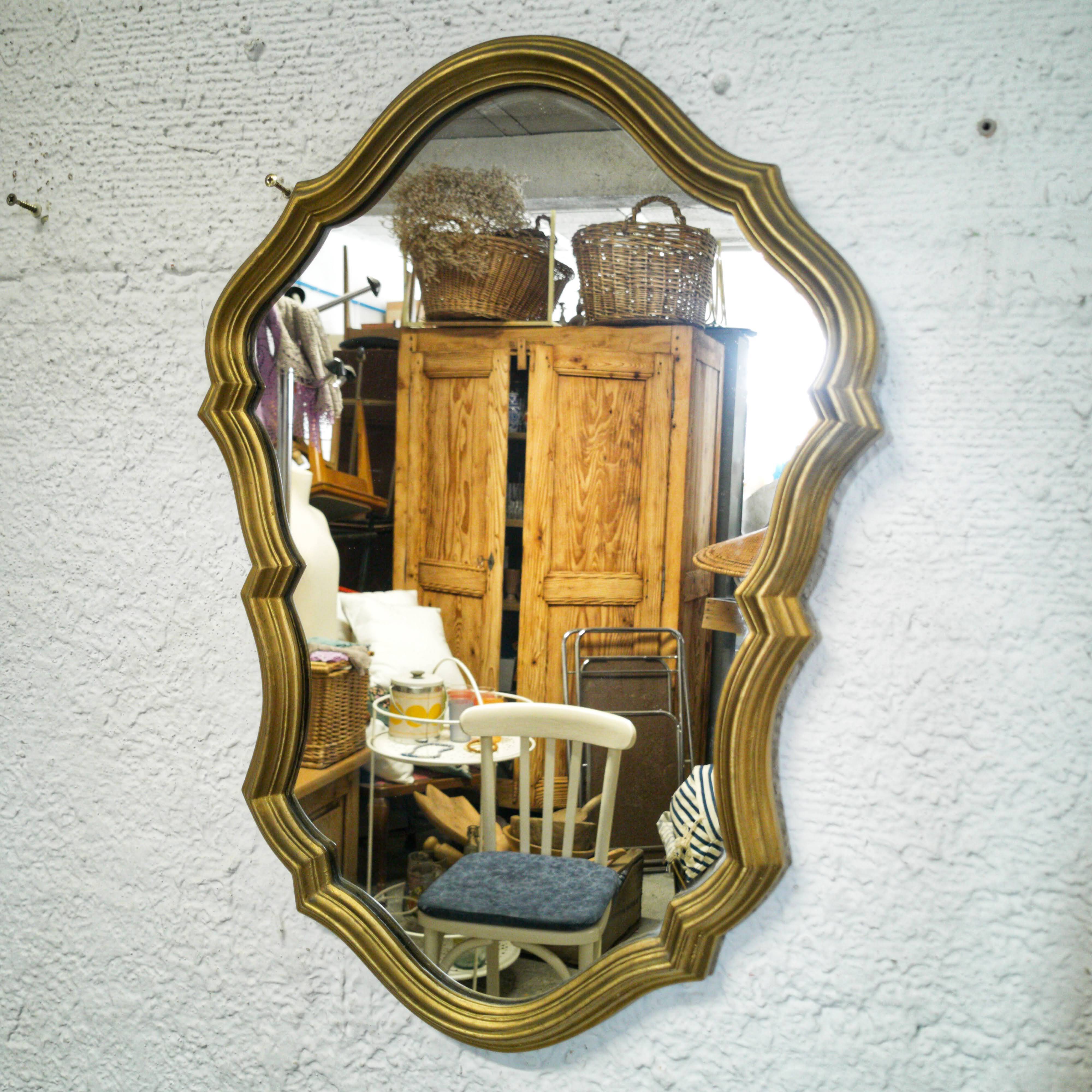 Louis XV style gilded baroque mirror 60x43cm