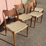 4 chairs série 71 by Niels Otto Moller for j l moller