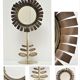 Copper and brass flower mirror by Vinay 60s