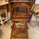 Antique early 20th century baby's top in beech with youpala abacus and tablet