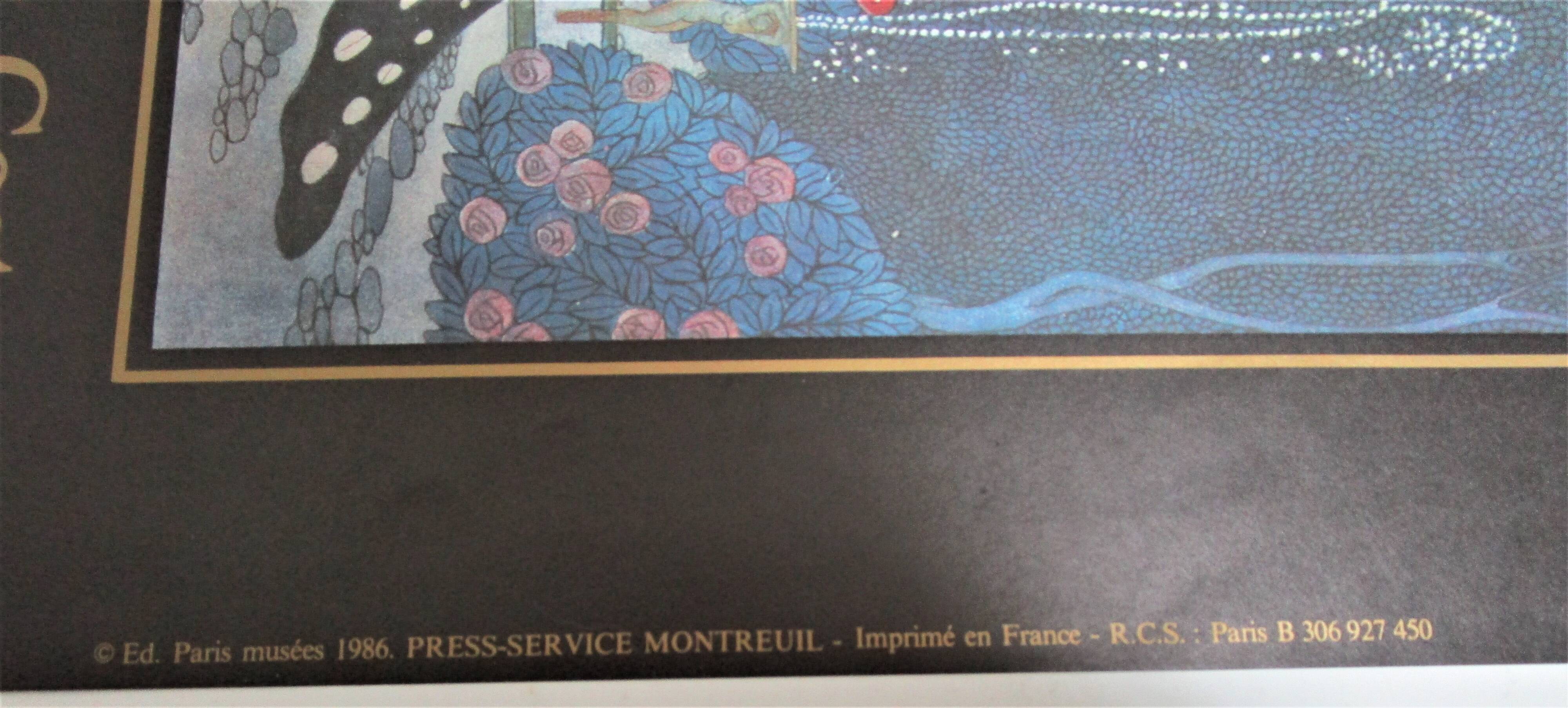 Paul Poiret and Nicole Groult Paris exhibition poster 1986 Georges Barbier