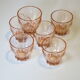 6 vintage pink glasses