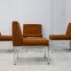 Ensemble de 10 chauffeuses de Louis Baillon, édition Planforms formant canapé modulable, circa 1950