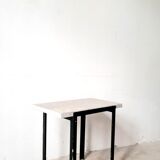 Side console table - Steel and marble - Vintage of the 50s