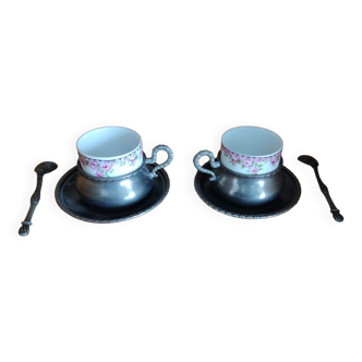 2 cups espresso mocha Rama peltro tin 95 and Ancap