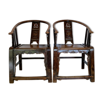 Pair of Chinese armchairs