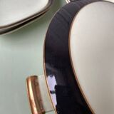 Dinner Service Year 50/60 Earthenware of Salins 53 Pieces Mint Black